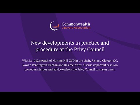 Recent Developments in Privy Council Judgments in Law